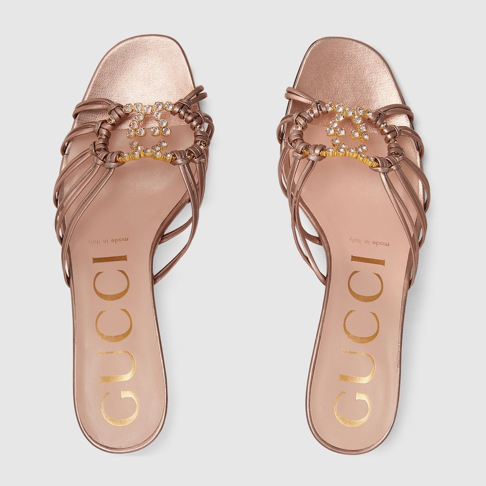 WOMEN'S SLIDE SANDAL WITH CRYSTALS