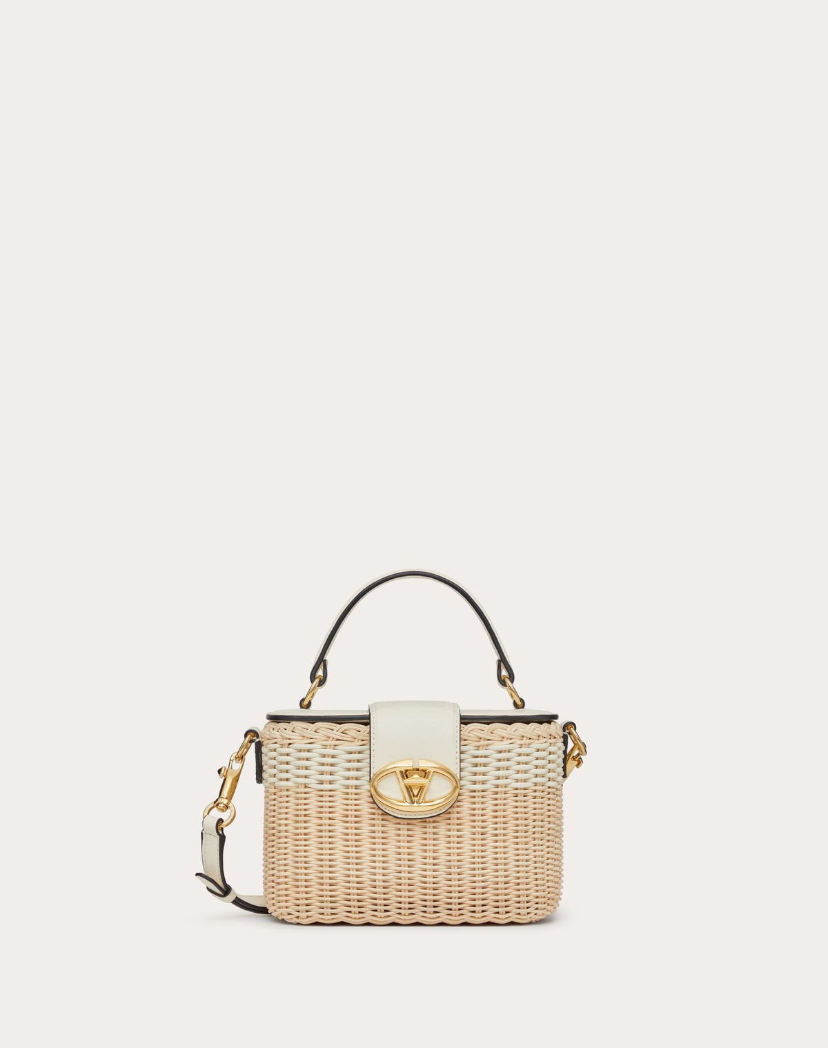 VALENTINO VLOGO SIGNATURE WICKER VANITY BAG