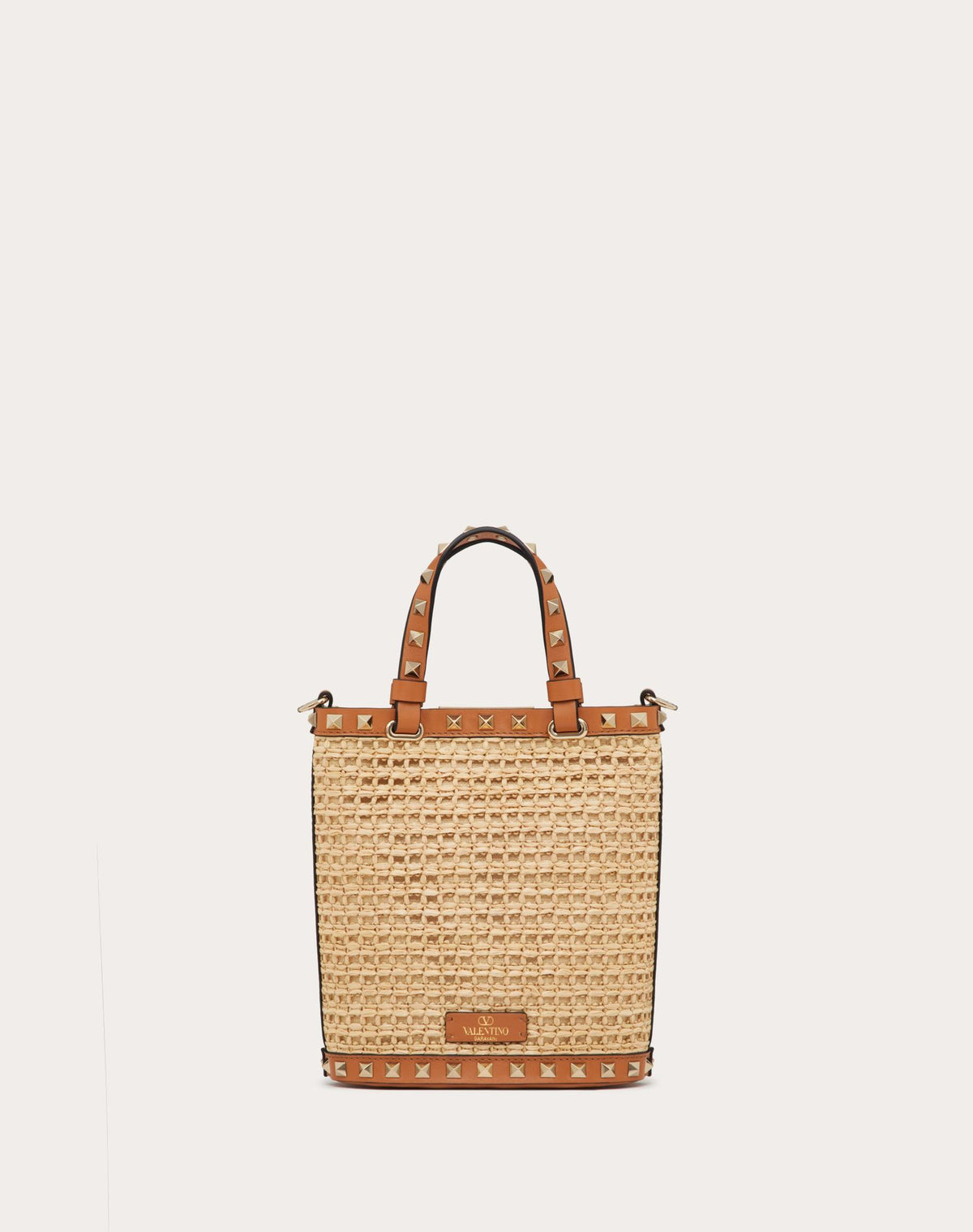 MINI ROCKSTUD RAFFIA SHOULDER BAG