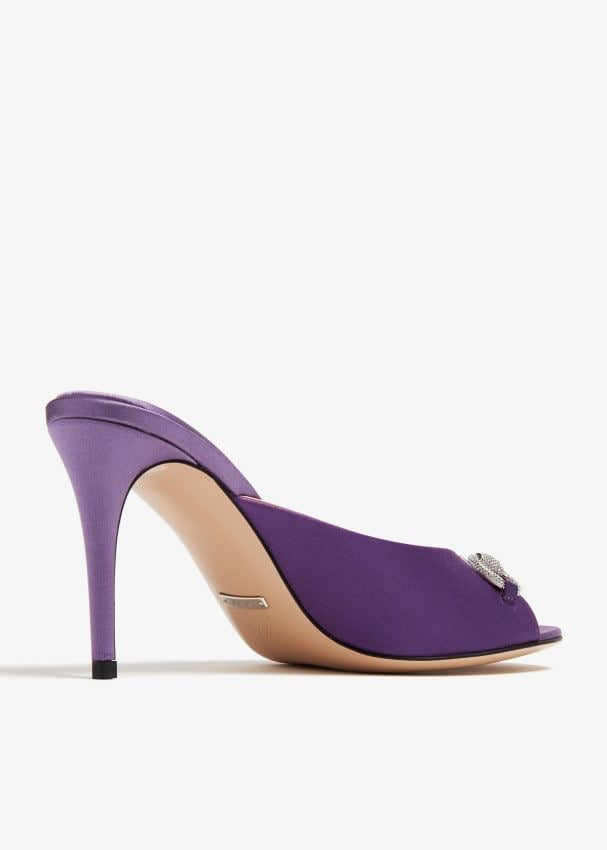 MGUCCI WOMEN'S HORSEBIT MID-HEEL SLIDE SANDAL