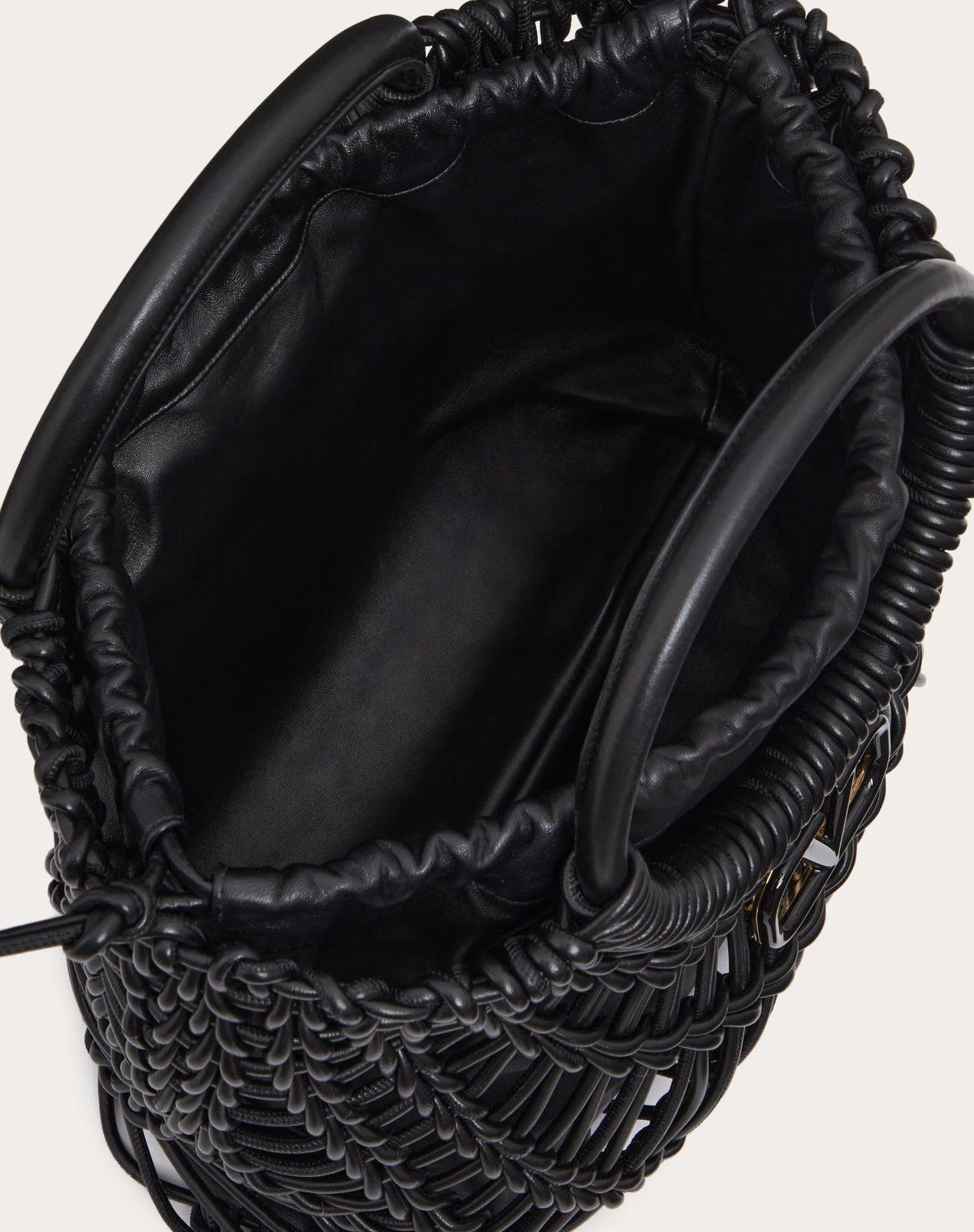 VALENTINO ALLKNOTS WOVEN LEATHER SHOPPER