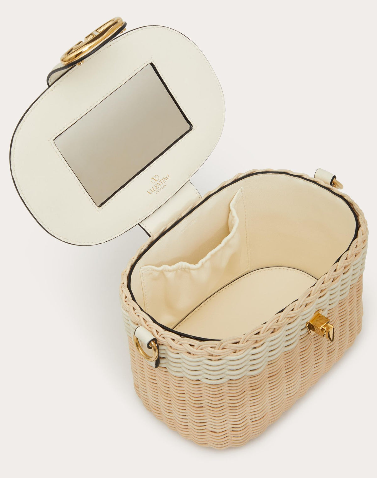 VALENTINO VLOGO SIGNATURE WICKER VANITY BAG