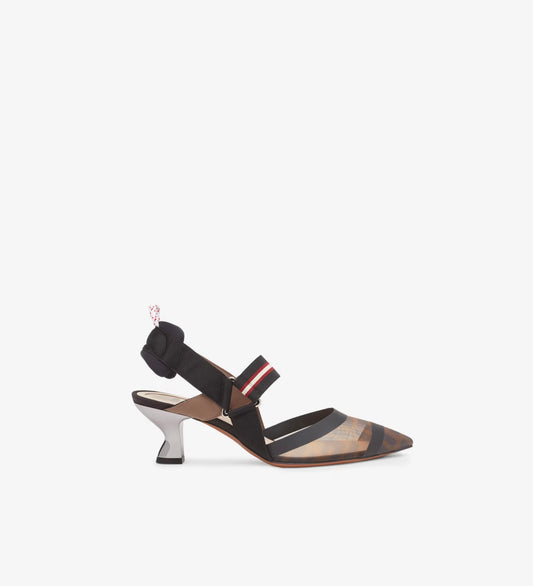 Fendi Multicolour tech mesh medium-heel slingbacks