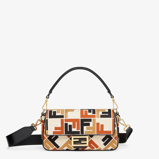 Fendi Baguette Multicolour canvas bag with FF embroidery