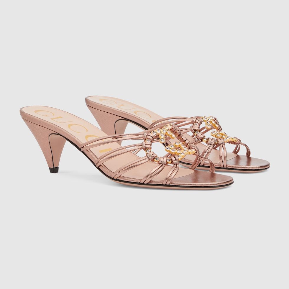 WOMEN'S SLIDE SANDAL WITH CRYSTALS