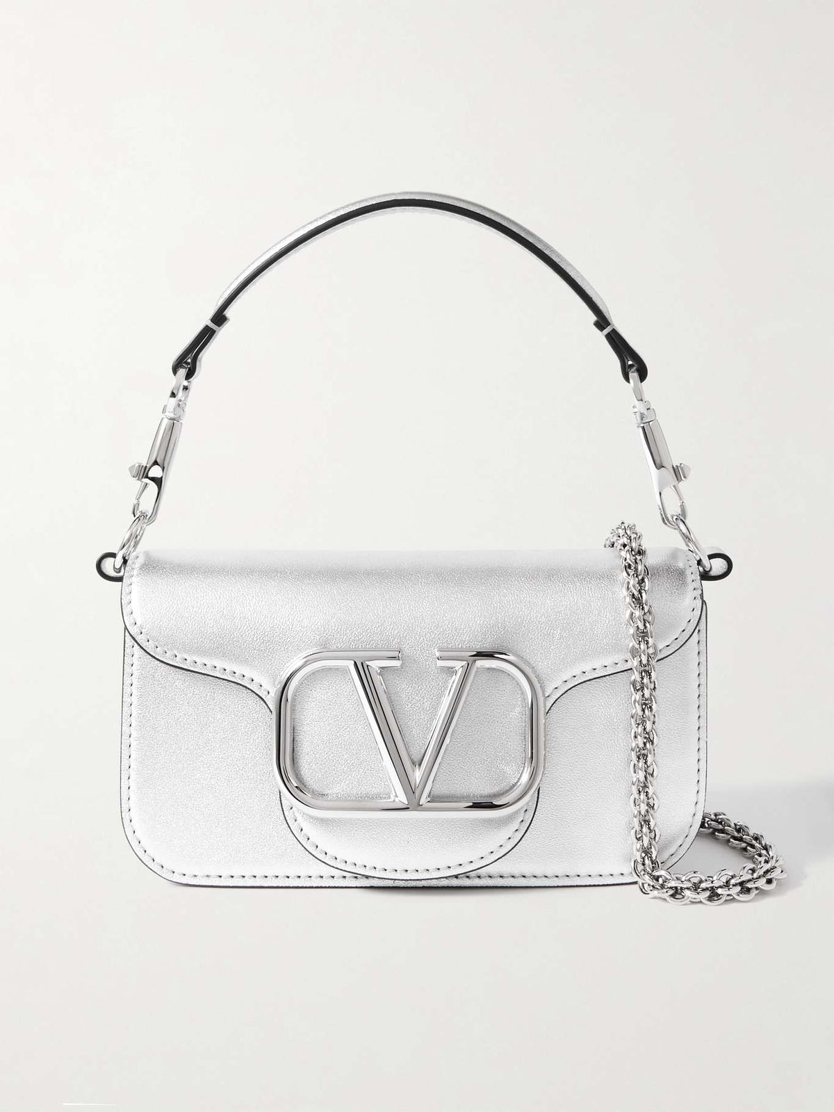 VALENTINO GARAVANI
Locò small metallic leather shoulder bag