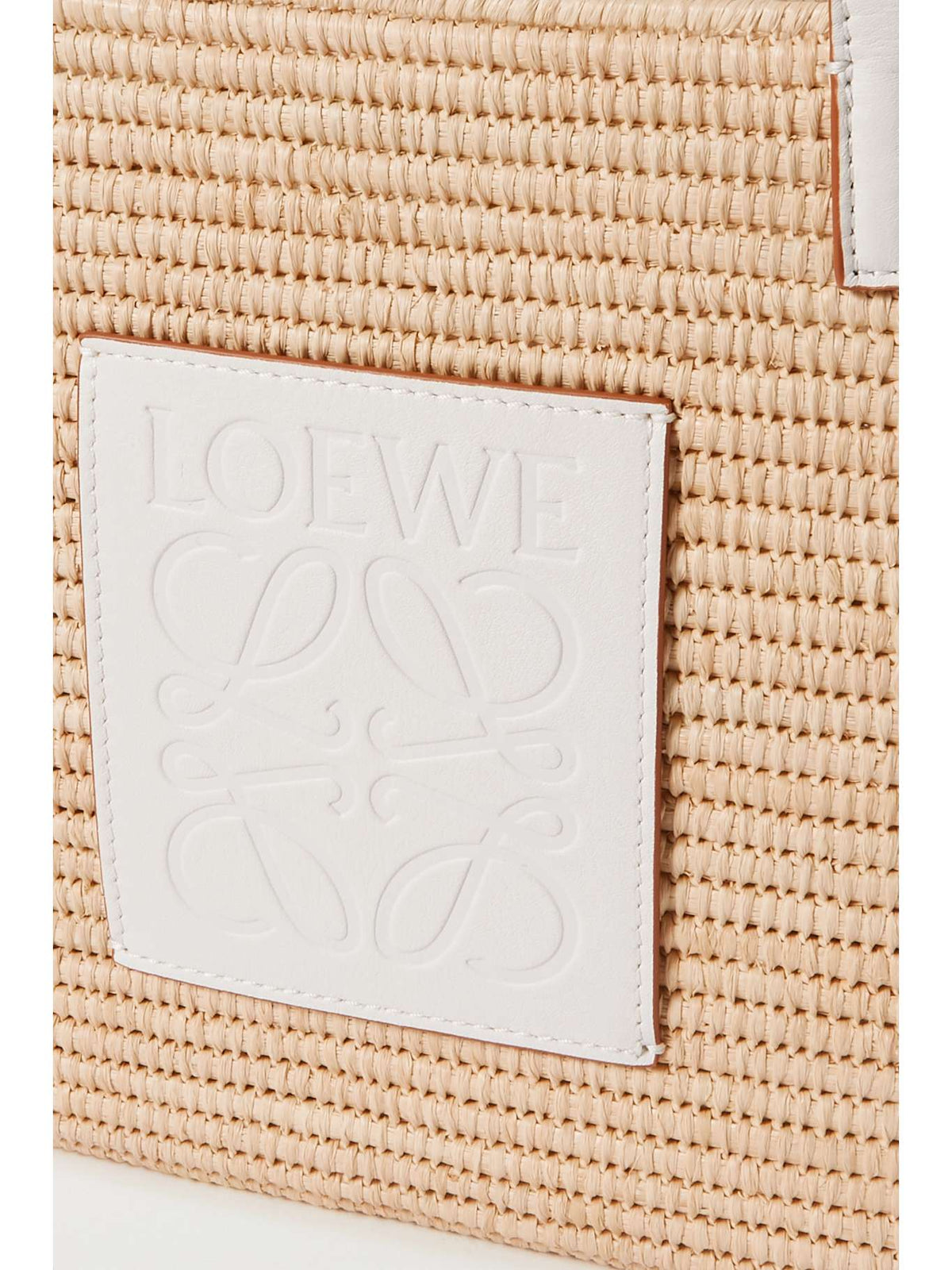 LOEWE + Paula's Ibiza small leather-trimmed woven raffia tote