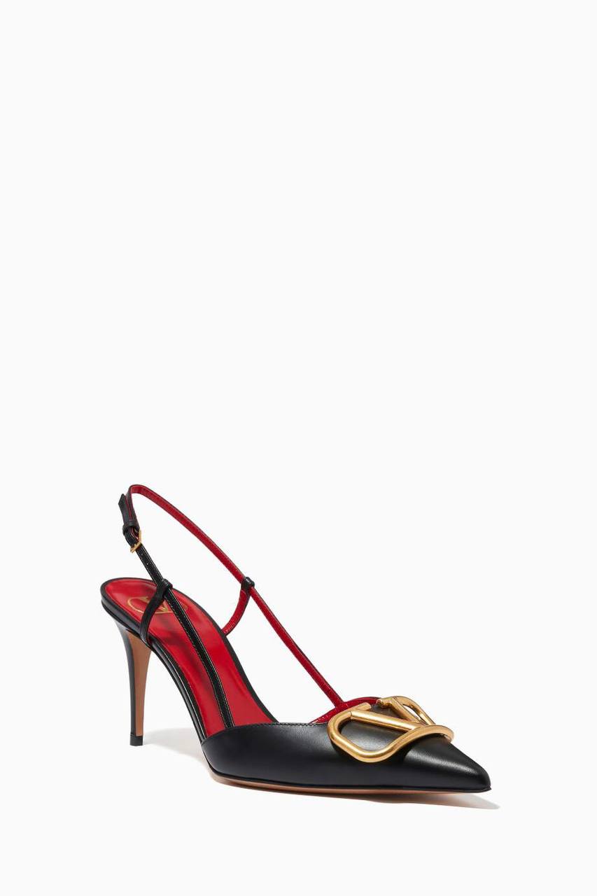 Valentino VLOGO SIGNATURE CALFSKIN SLINGBACK PUMP 80MM