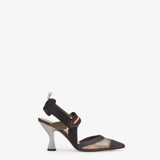 Fendi Multicolour tech mesh high-heeled slingbacks
