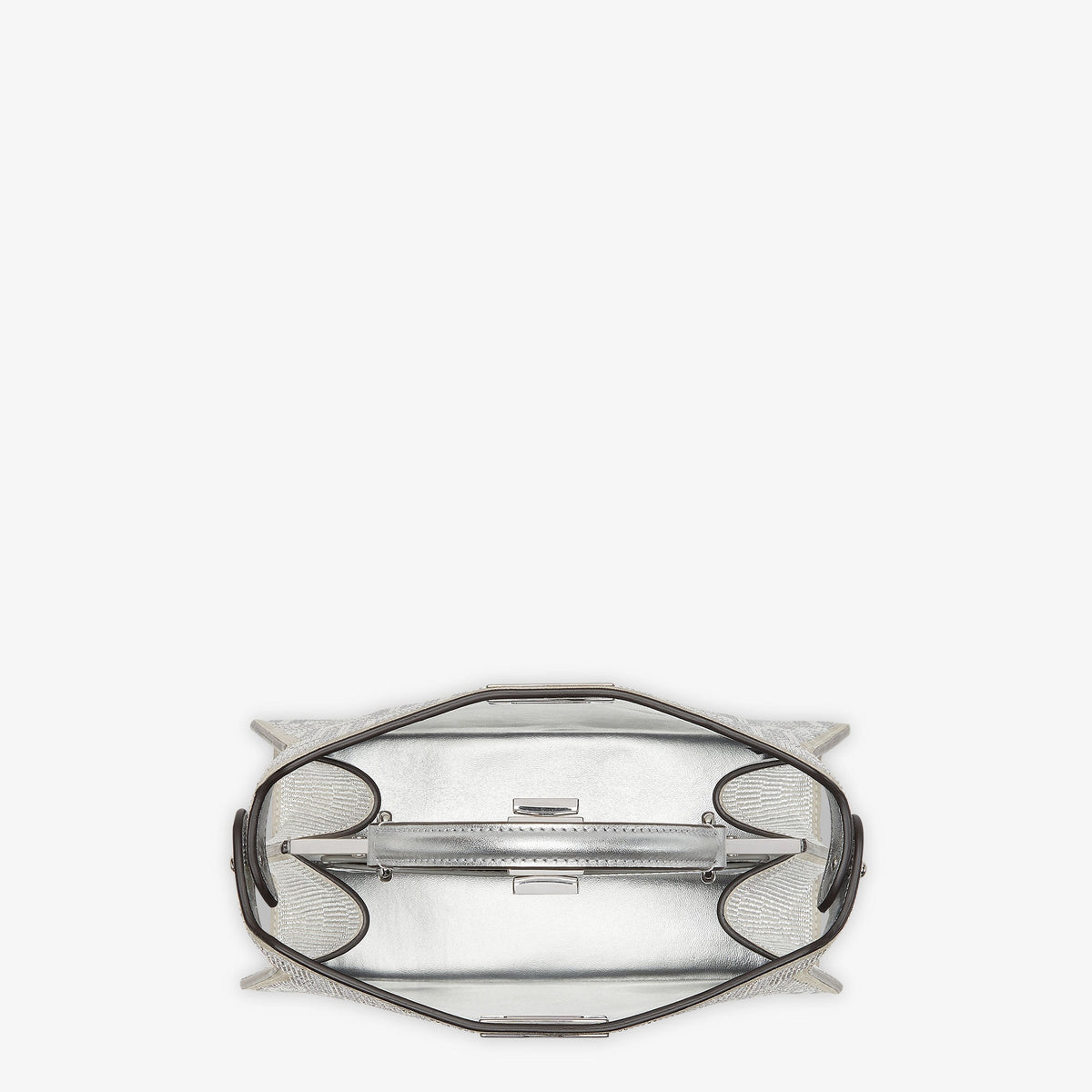 Fendi Peekaboo ISeeU Small
Silver leather bag with crystal FF motif