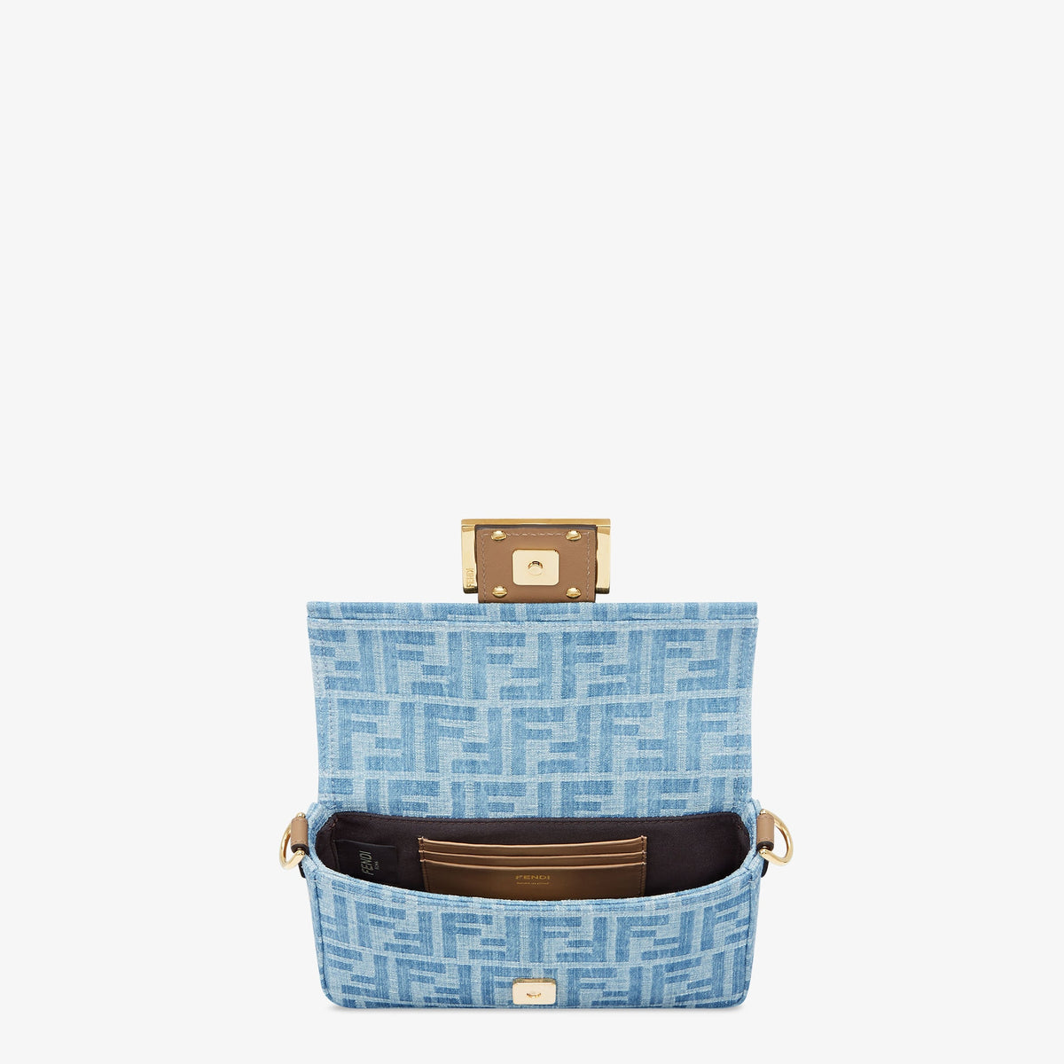 Baguette Mini
Light blue FF denim fabric bag