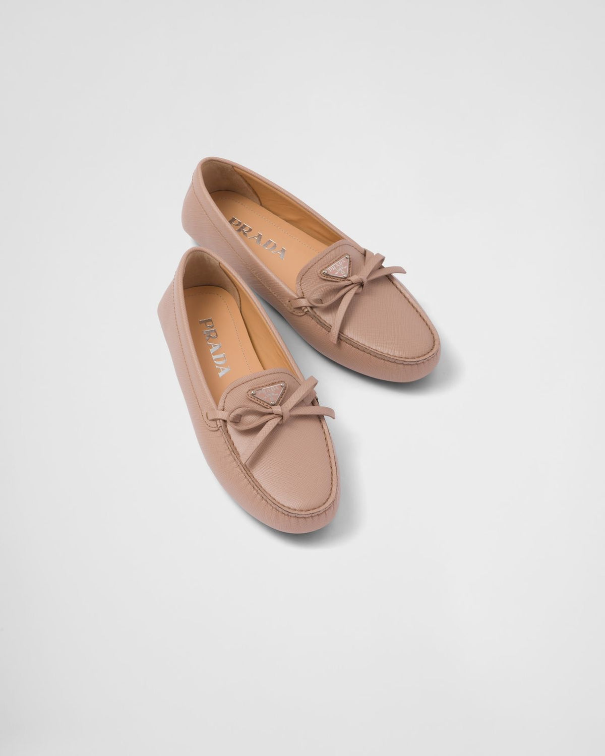 Prada Saffiano leather driving loafers