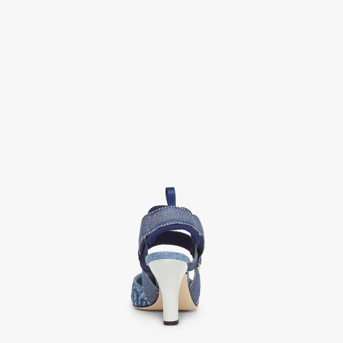 Fendi Colibrì
Blue denim high-heeled slingbacks