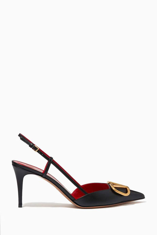 Valentino VLOGO SIGNATURE CALFSKIN SLINGBACK PUMP 80MM