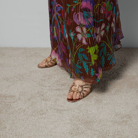 WOMEN'S SLIDE SANDAL WITH CRYSTALS