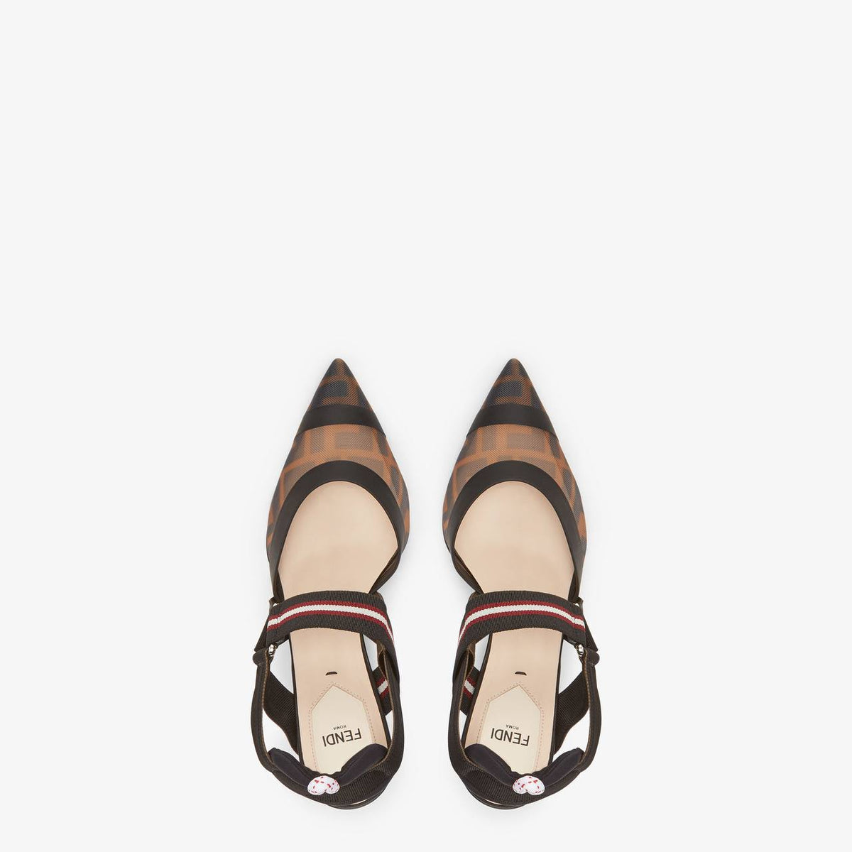 Fendi Multicolour tech mesh high-heeled slingbacks