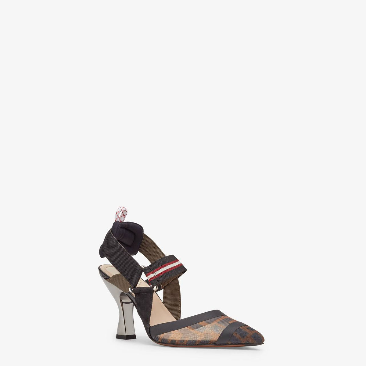 Fendi Multicolour tech mesh high-heeled slingbacks