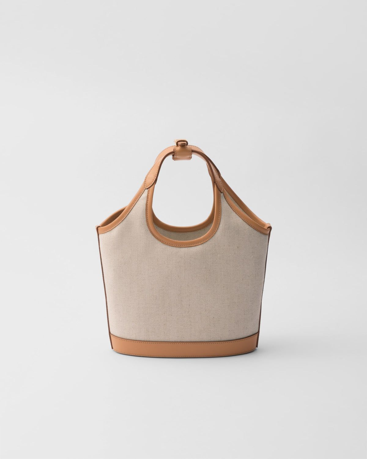 Prada Linen blend and leather mini-buckle bag