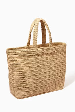SAINT LAURENT
Rive Gauche Tote Bag in Raffia Crochet