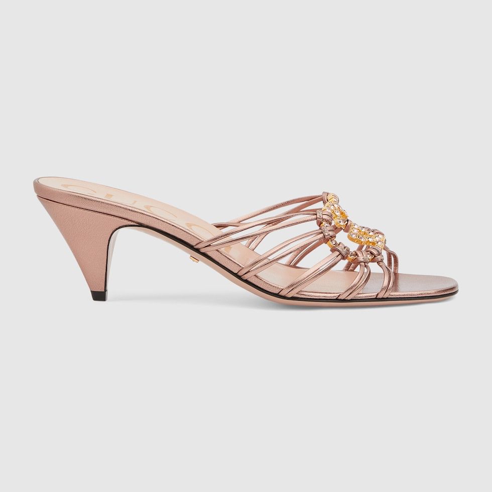WOMEN'S SLIDE SANDAL WITH CRYSTALS