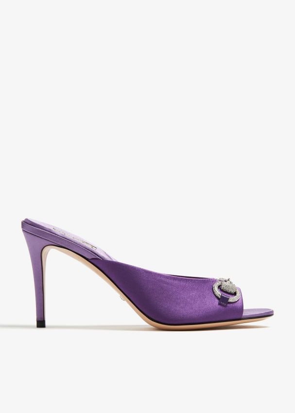 MGUCCI WOMEN'S HORSEBIT MID-HEEL SLIDE SANDAL