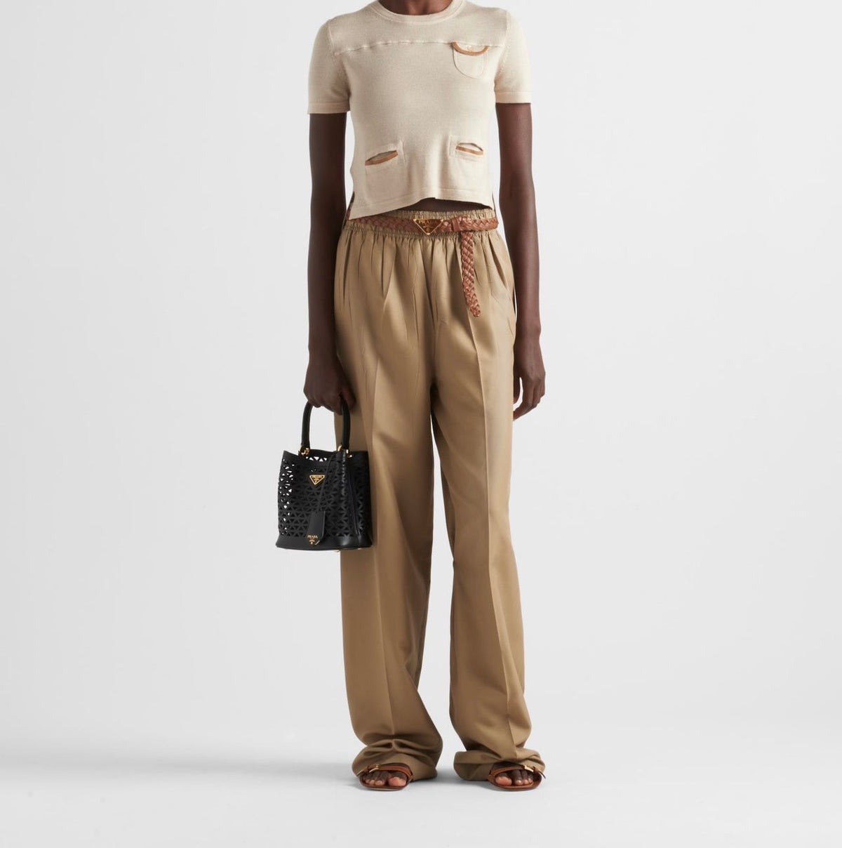 Prada Panier leather mini-bag with cut-out motif
