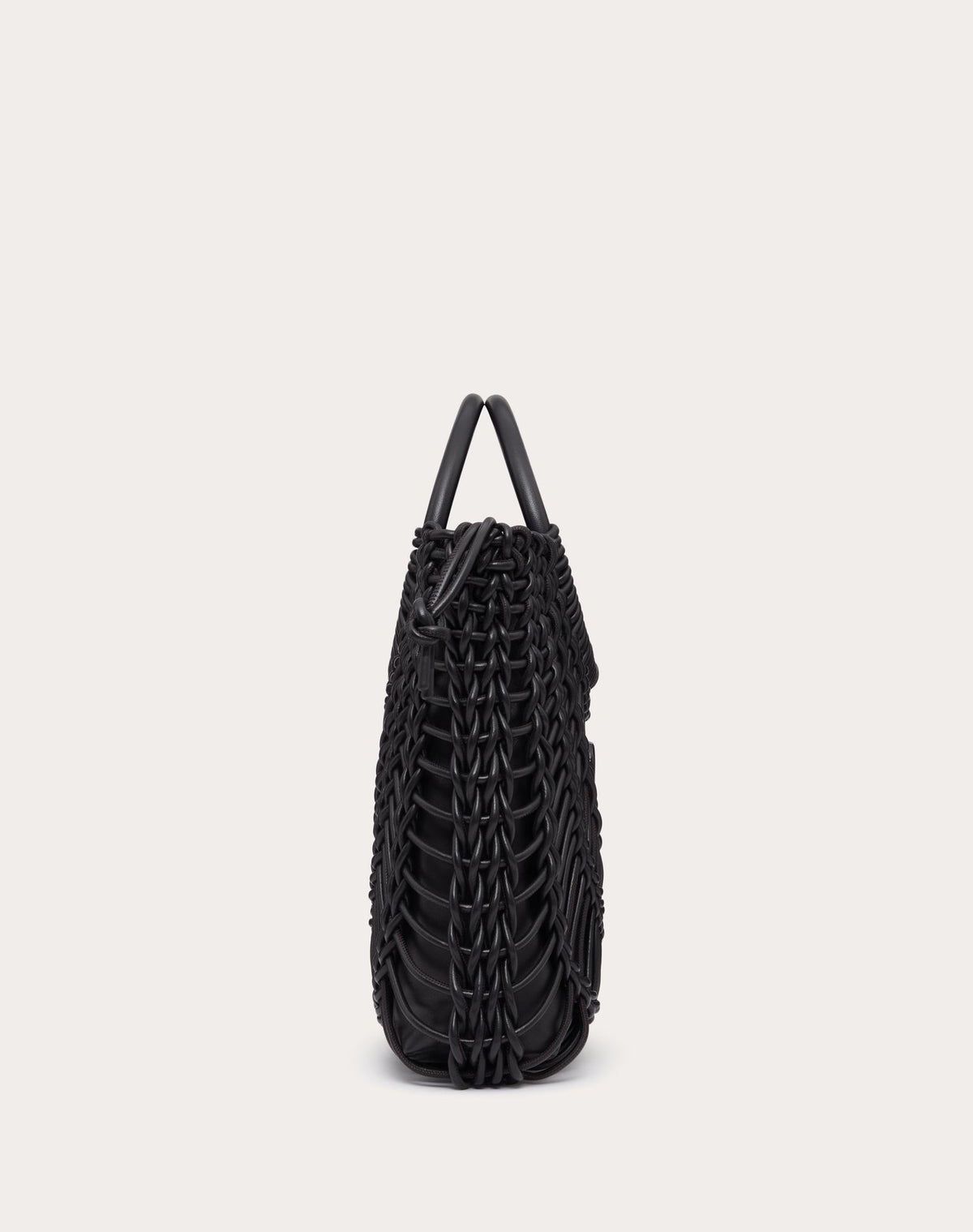 VALENTINO ALLKNOTS WOVEN LEATHER SHOPPER