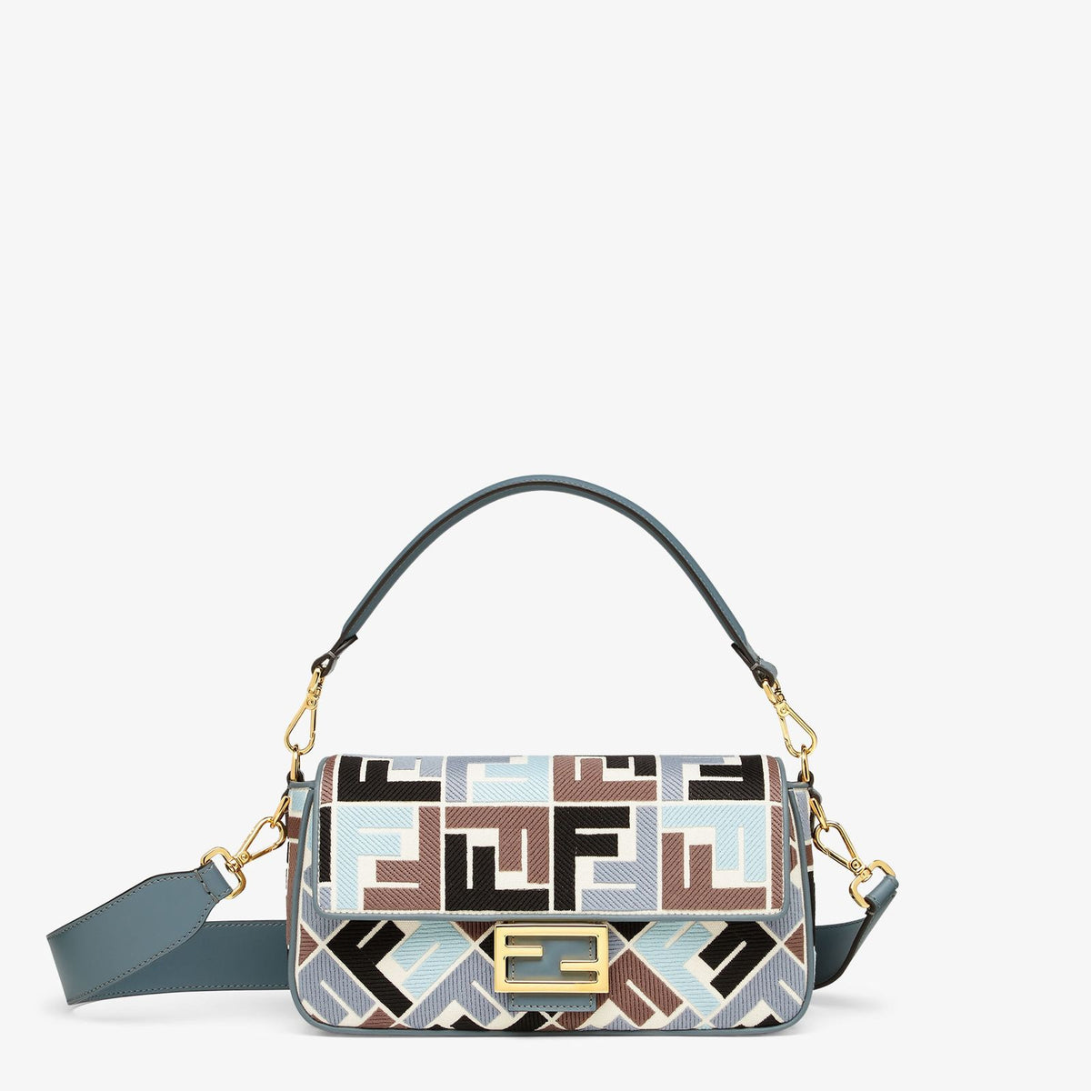 Fendi Baguette
Multicolour canvas bag with FF embroidery