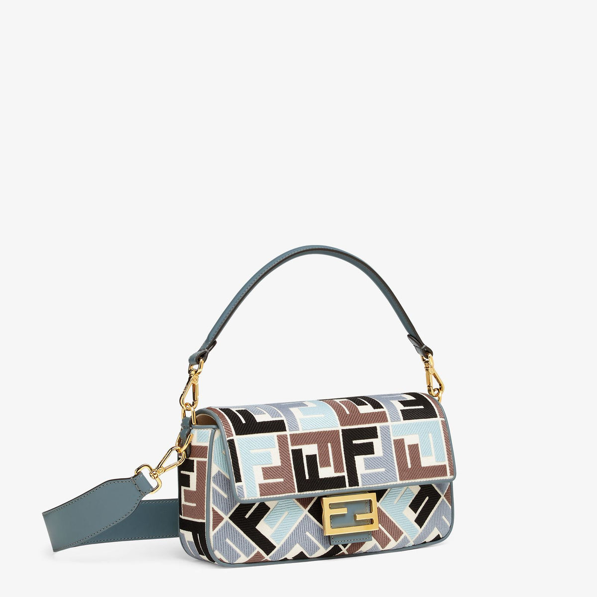 Fendi Baguette
Multicolour canvas bag with FF embroidery