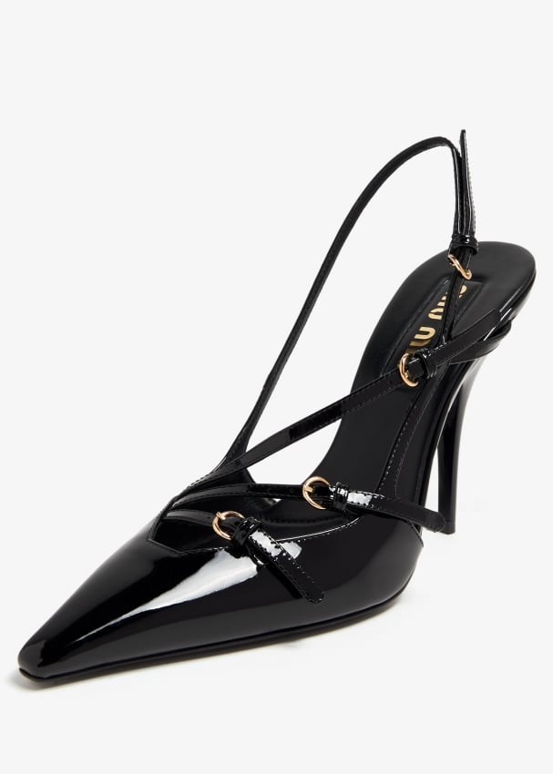 MIU MIU  Buckle Slingback Pumps