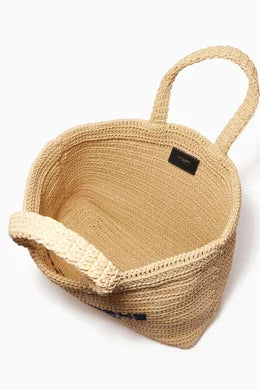 SAINT LAURENT
Rive Gauche Tote Bag in Raffia Crochet