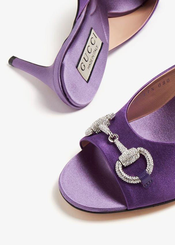 MGUCCI WOMEN'S HORSEBIT MID-HEEL SLIDE SANDAL