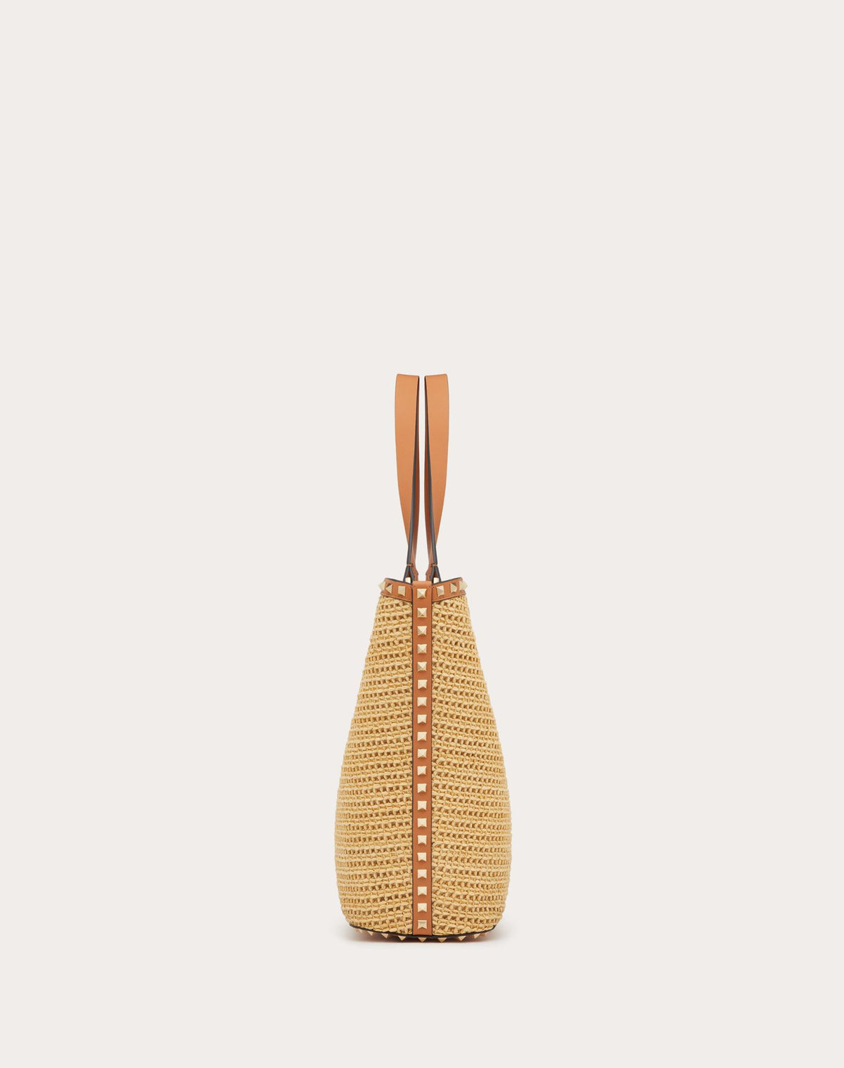 ROCKSTUD WOVEN RAFFIA SHOPPING BAG
