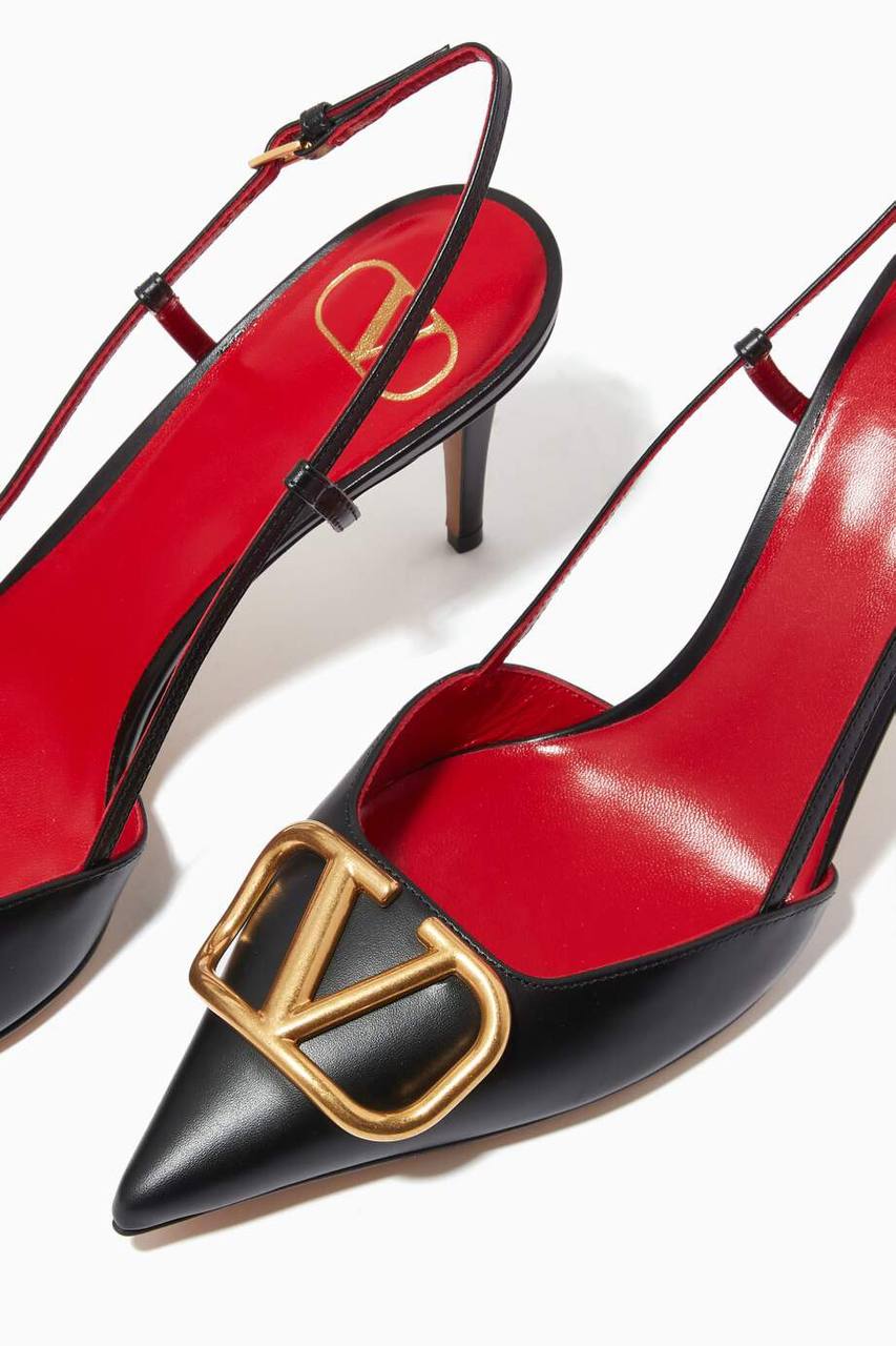 Valentino VLOGO SIGNATURE CALFSKIN SLINGBACK PUMP 80MM