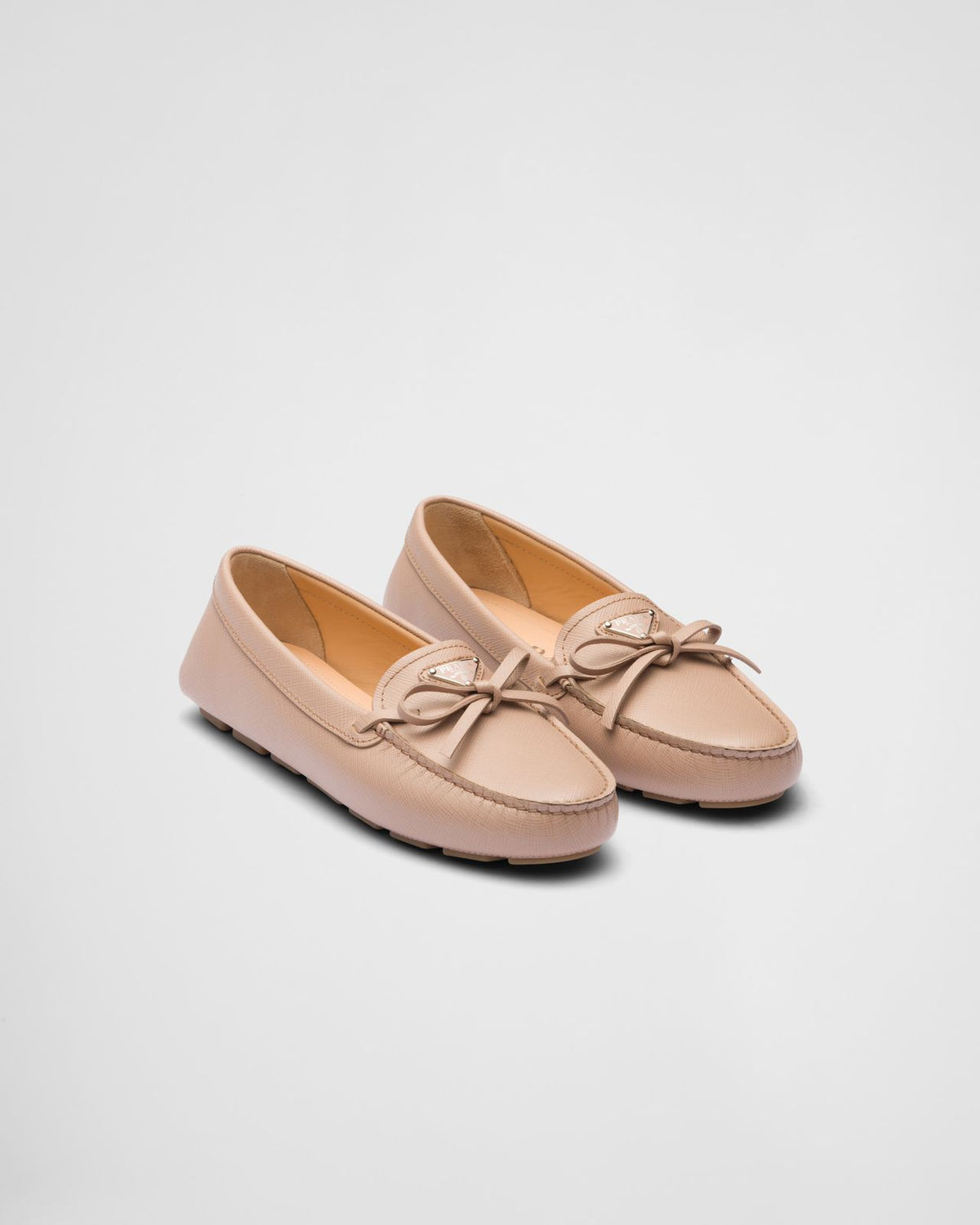 Prada Saffiano leather driving loafers