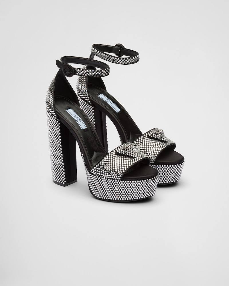 PRADA

Crystal Satin Platform Sandals