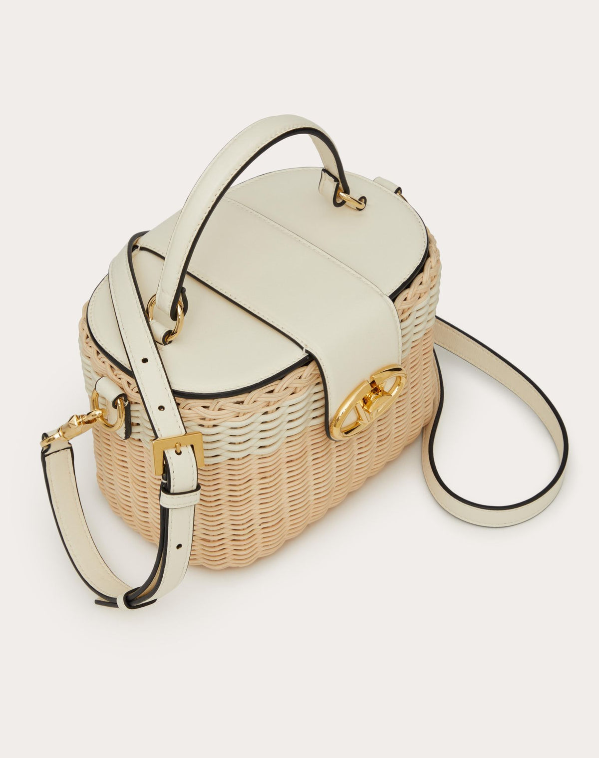 VALENTINO VLOGO SIGNATURE WICKER VANITY BAG