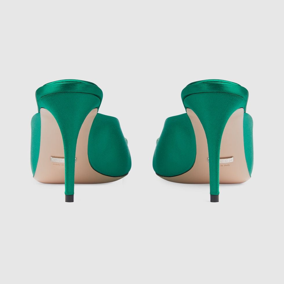 GUCCI WOMEN'S HORSEBIT MID-HEEL SLIDE SANDAL